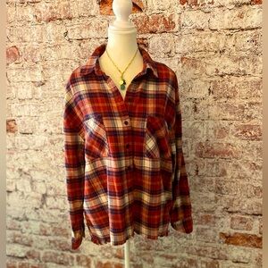Dizzy Lizzy - Red Plaid Flannel Button- Women’s Sz M Lumberjack Grunge Cabincore